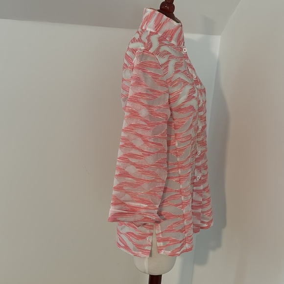 Carlisle white and pink blouse/over shirt size 8 - Picture 4 of 9